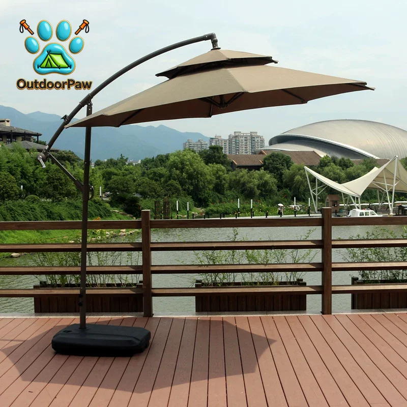 Durable Weather Resistant Commercial Patio Umbrella Center Pole UV Protection Booth Outdoor Shade Canopy