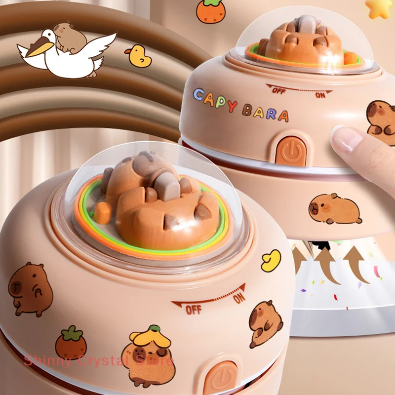 Mini Handheld Desktop Vacuum Cleaner Cute Capybara Electric Cleaner Student Uses Rubber Chip Collector School Office Supplies