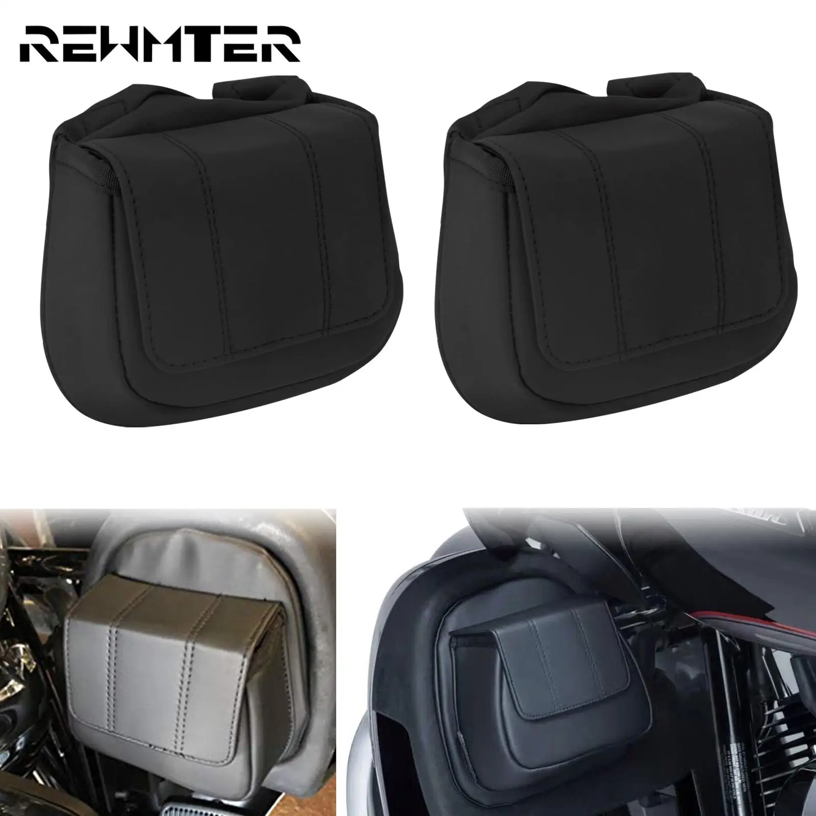 

Motorcycle Lower Vented Leg Fairing Glove Box Tool Bag For Harley Touring Road King Street Glide Electra Road Glide FLHTCU 14-18