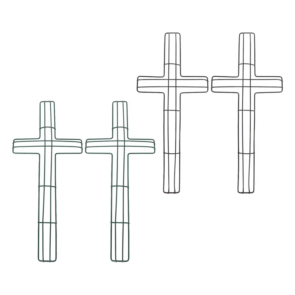 

4Pcs Metal Wreath Frame Cross Shaped Floral Arrangement Base for Indoor Outdoor Decoration Garland Frame Crosses Wreath