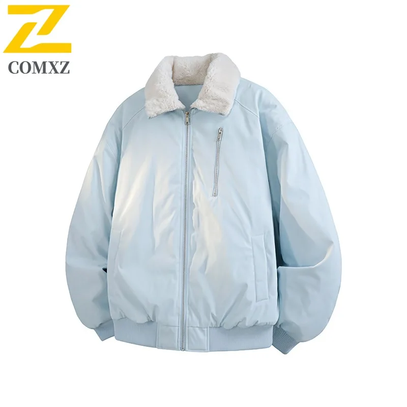 

Мужская винтажная хлопковая куртка в американском стиле, новая зимняя теплая куртка с воротником из искусственного меха в стиле ретро, тяжелая уличная одежда обычного кроя, верхняя одежда