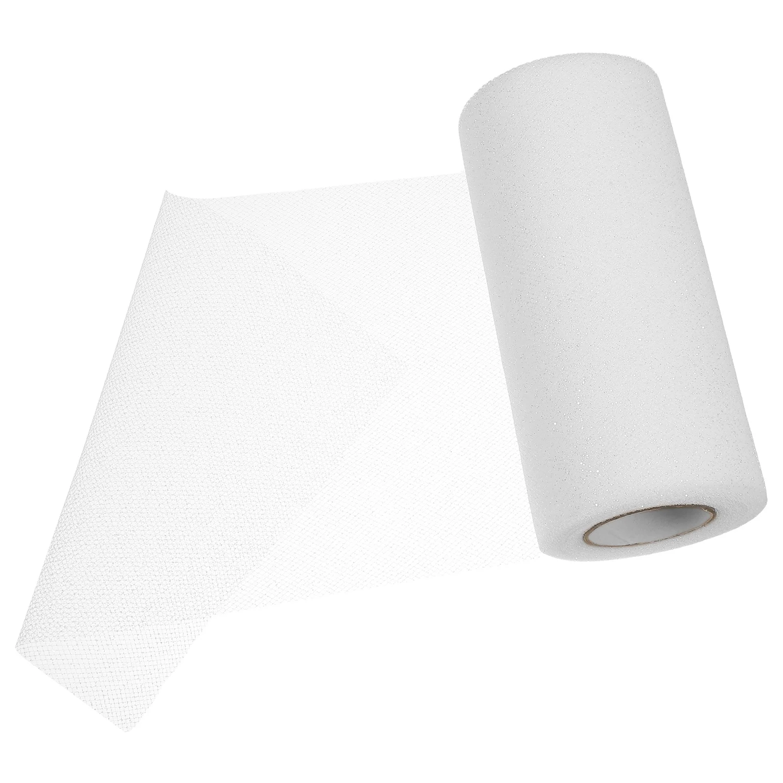 

Glitter Tulle Roll Sparkling Mesh Fabric 25 Yards Wedding Ballet Tutu Party Table Runners DIY Craft White Shimmer Fabric