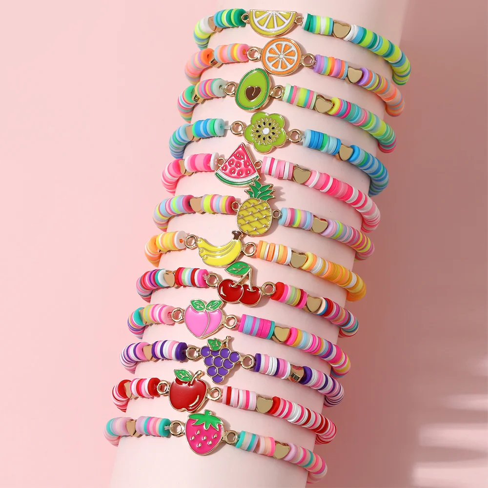 12 stks/set Eenhoorn Kat Bloem Charme Elastische Handgemaakte Kralen Armbanden voor Vrouwen Meisjes Verjaardagsfeestje Sieraden Vriendschap Cadeau