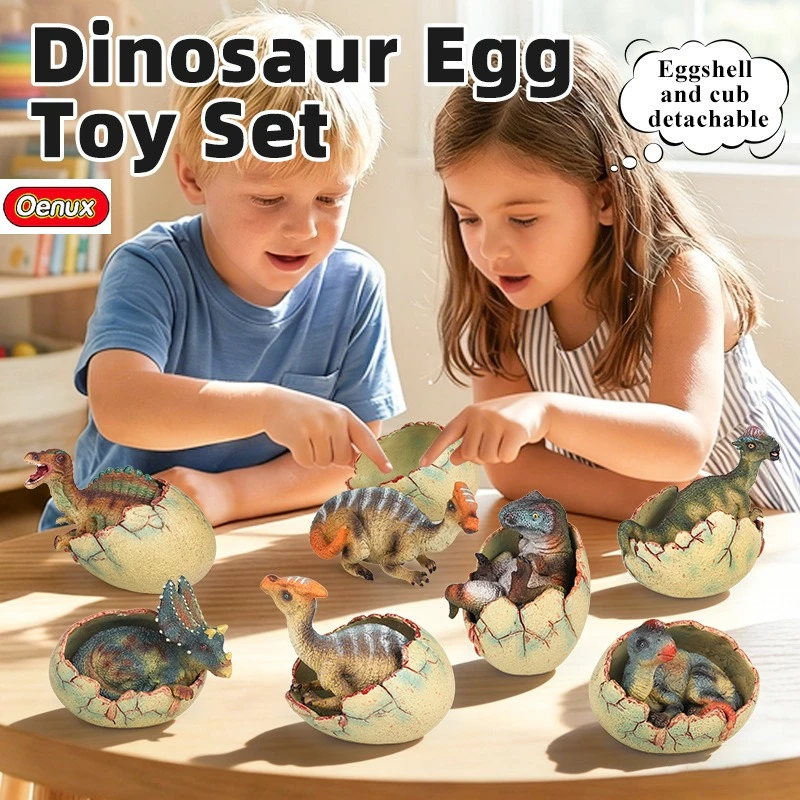 Simulated hatch crack dinosaur egg realistic mini dinosaur model Tyrannosaurus Rex baby educational collection toys and gifts