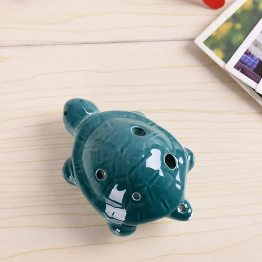 Turtle Shaped Ocarina 6 Hole Alto C Ceramic Flute Musical Instrument Professional Beginners Practice Kids Gift