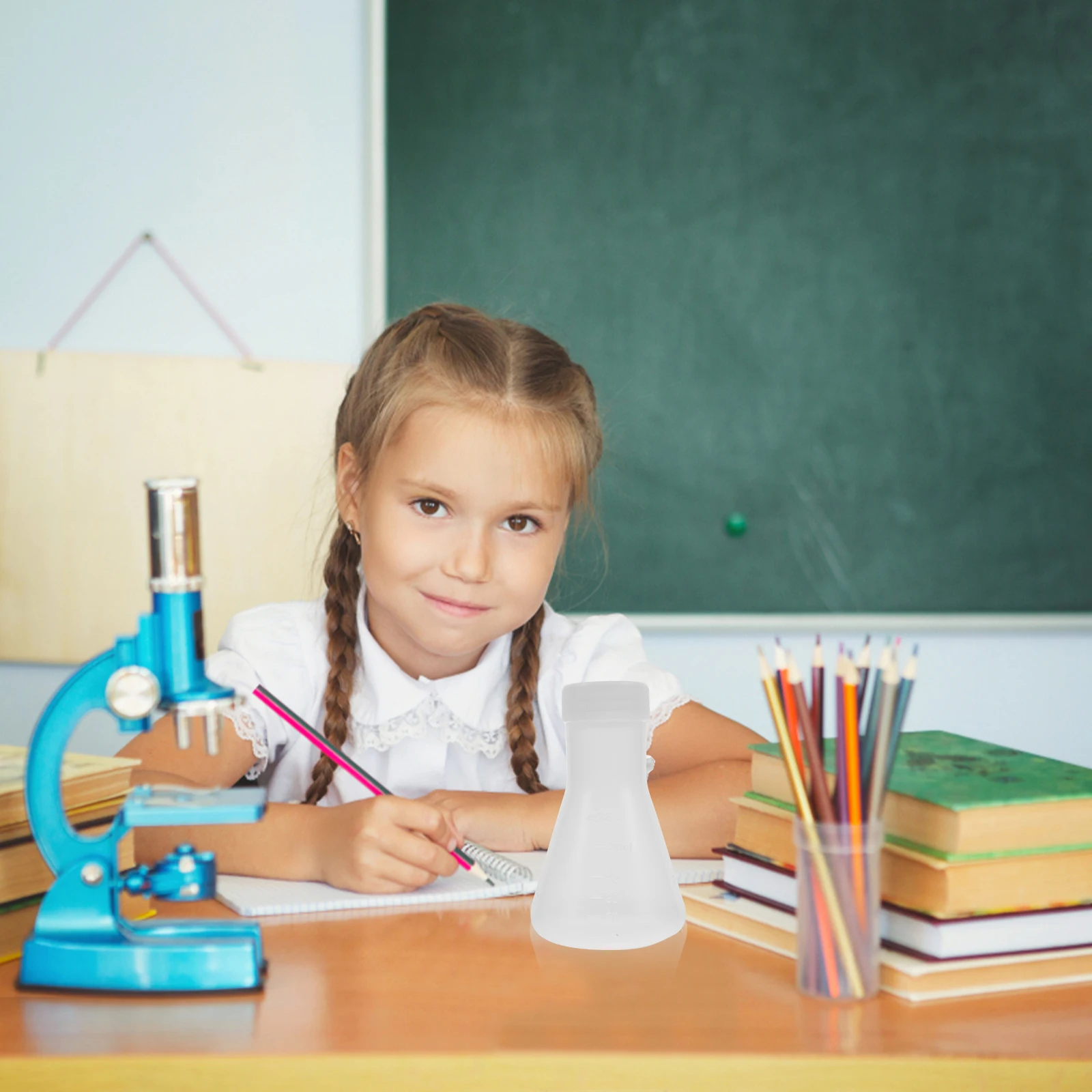 

10 Pcs Flask with Lid Plastic Beaker Cool Flasks Caps for Science Lab Chemistry Beakers and Travel