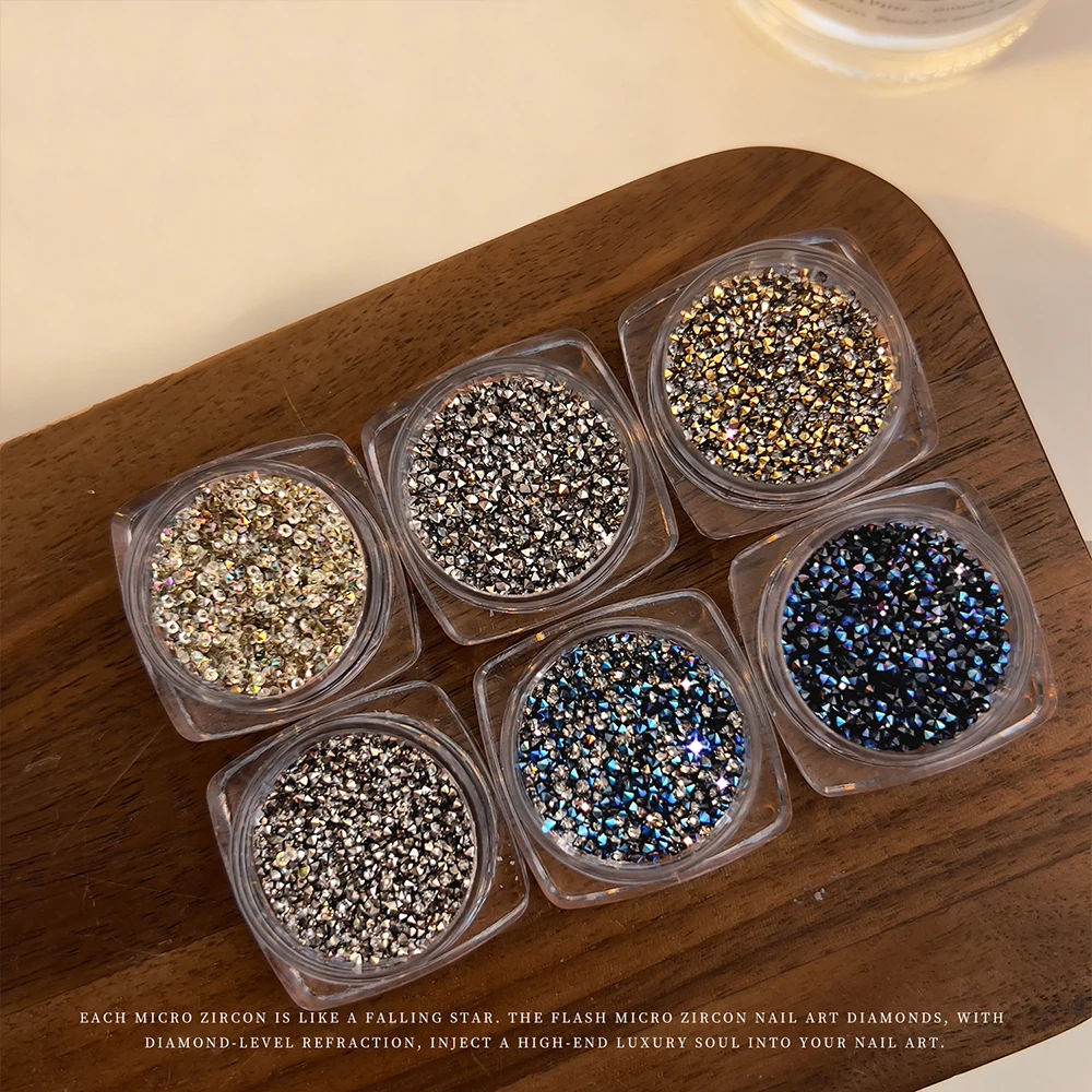 1 pot de perles de Caviar à paillettes magiques, strass pour ongles, cristaux Micro Pixie 3D à fond pointu, décorations pour Nail Art, accessoires pour Nail Art