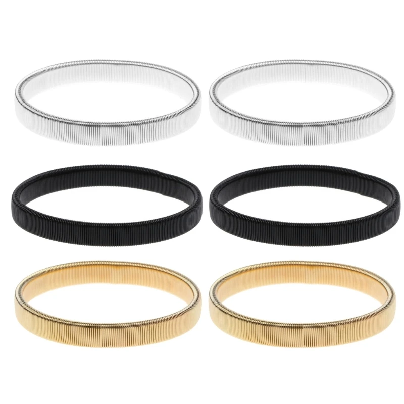 Pack of 6 Alloy Bangle Set Simple Garters for Waiters Clothing Accessories