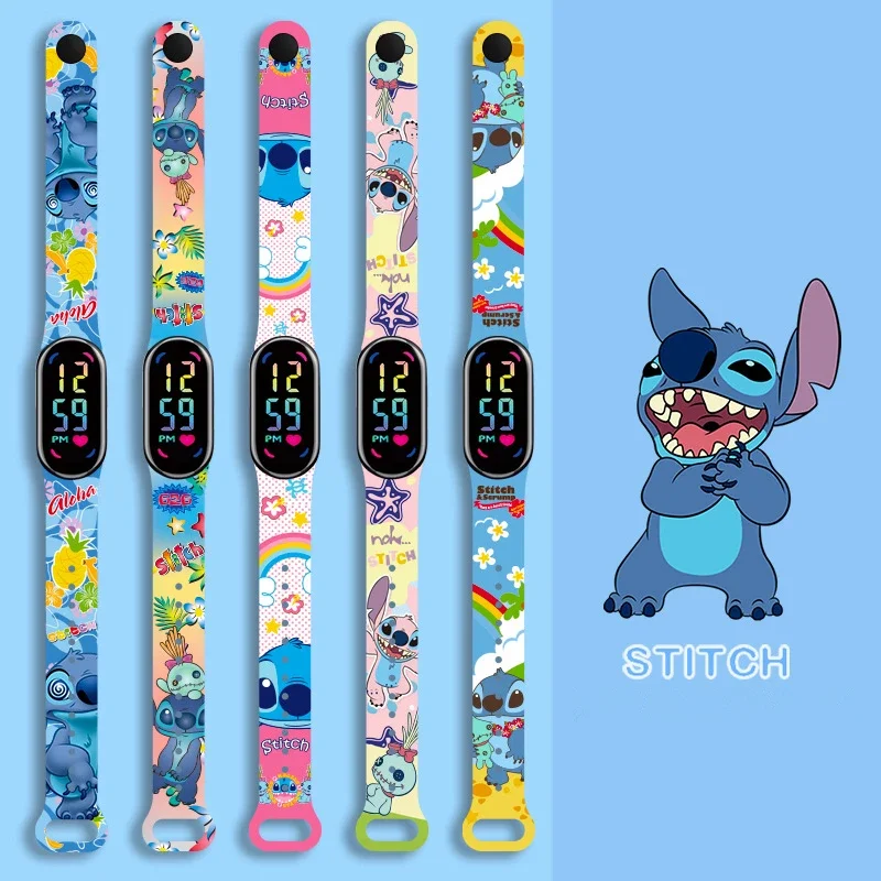 

Disney Stitch Children's Watch Touch LED Luminous Student Sports Bracelet Waterproof Silent Electronic Watch