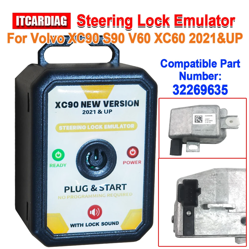 ESL ELV Steering Lock Emulator Simulator For Volvo XC90 S90 V60 XC60 New Version 2021&UP Compatible 32269635 With Lock Sound
