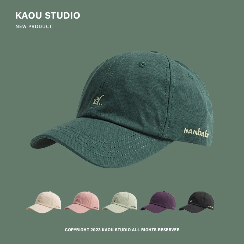 

Embroidered peaked cap spring and summer Korean version soft top versatile sunshade baseball cap