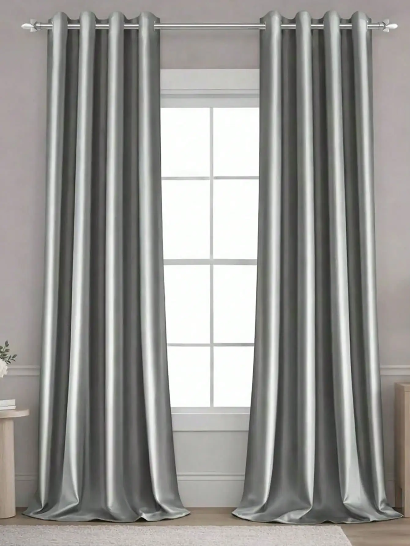 1PC Solid Color Grommet Blackout Curtains, Thermal Insulated Room Darkening Window Drapes for Living Room Bedroom