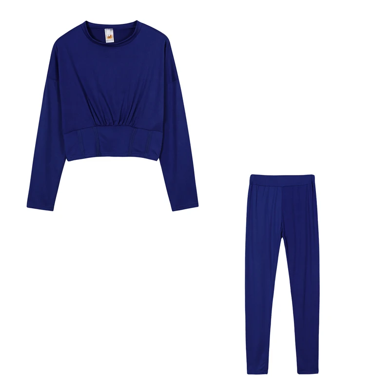 2023 neue AutumnWomen's Reine Farbe Sport Taille Anzug Mode Lässig Zwei-stück Set – Detail 27