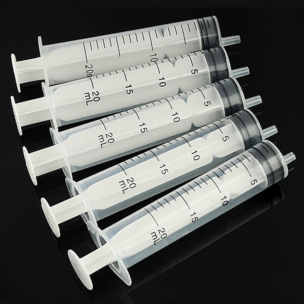 5Pcs 20ml Plastic Syringe Translucent Measuring Syringe Use Within Hydroponics Cubs Nutrient for Pets Cat Dog Feeding Tools