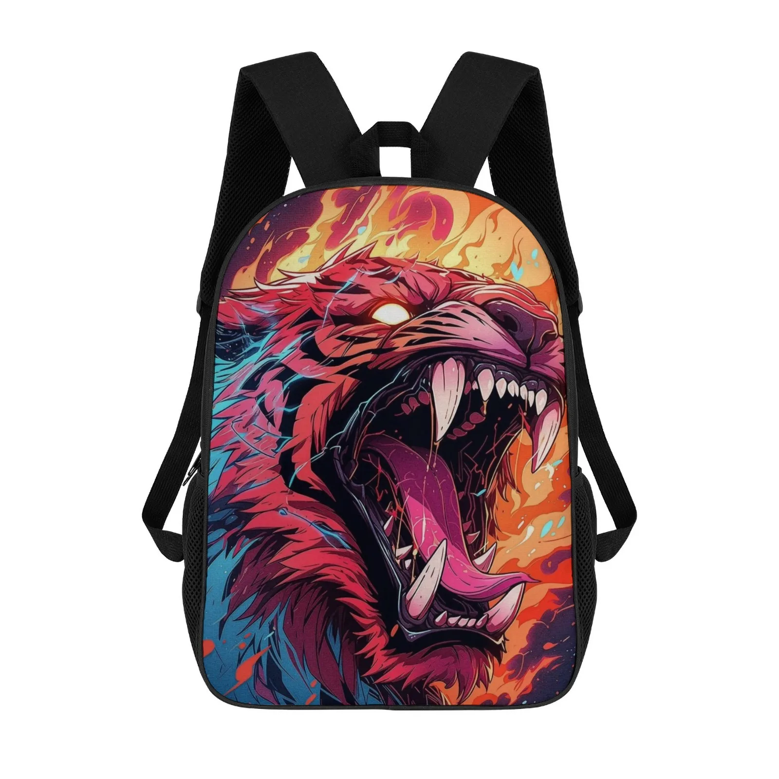 

Raging Tiger Mochila Printed Zipper Backpack Book Bag School Bags Boys 17 Inch School Backpack Bag