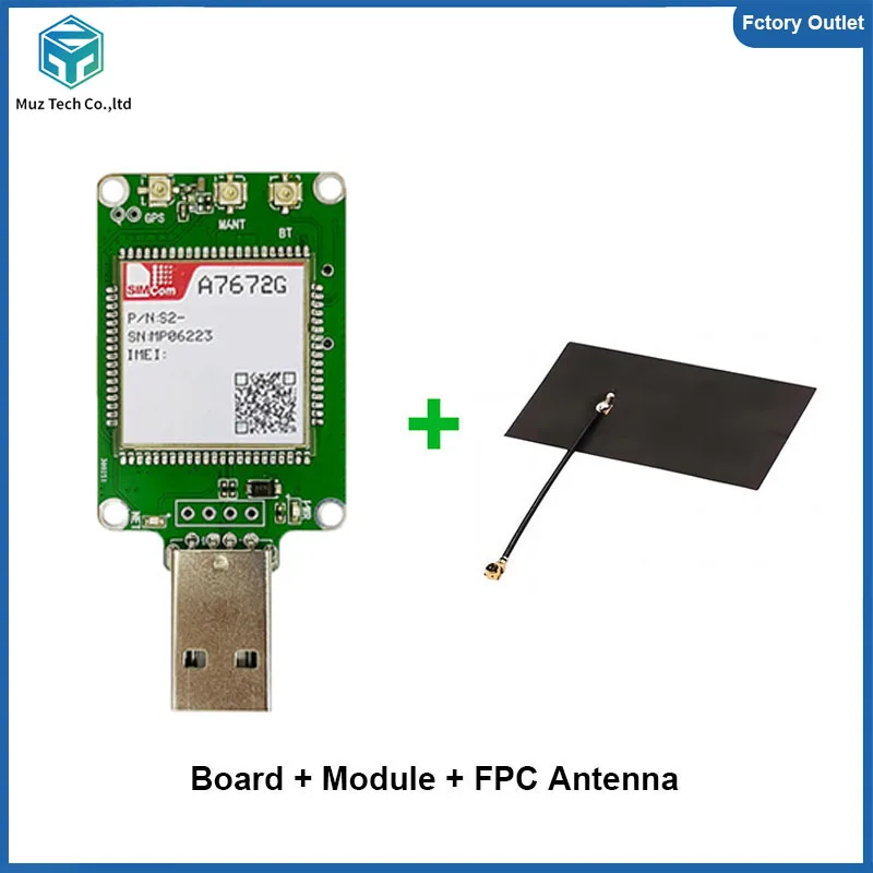 SIMcom A7672G USB Dongle LTE CAT1 2G 4G Module A7672G-LABA Global band Modem Board breakout kit With Antenna