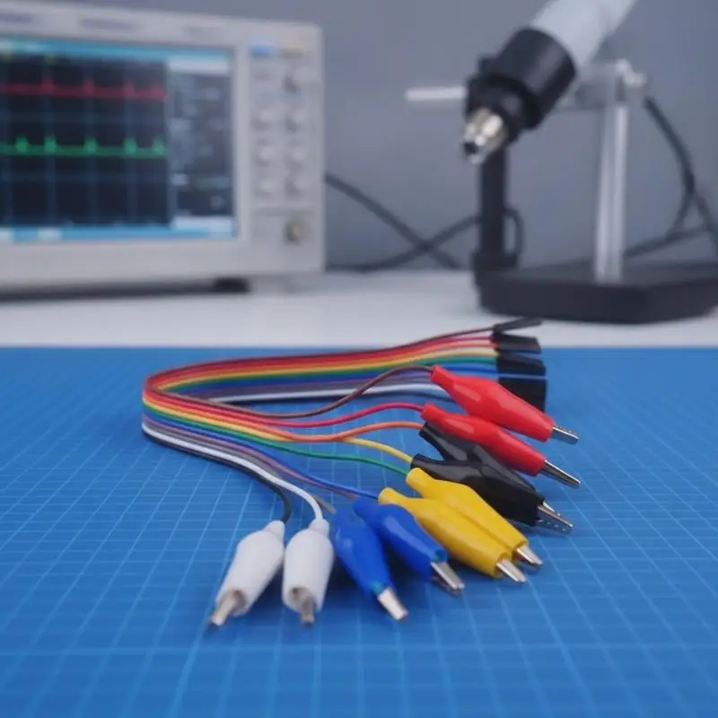 10-pin Female/Male To Alligator Clip Cable, Experimental And Test Lead, 2.54mm Rehearsal Cable