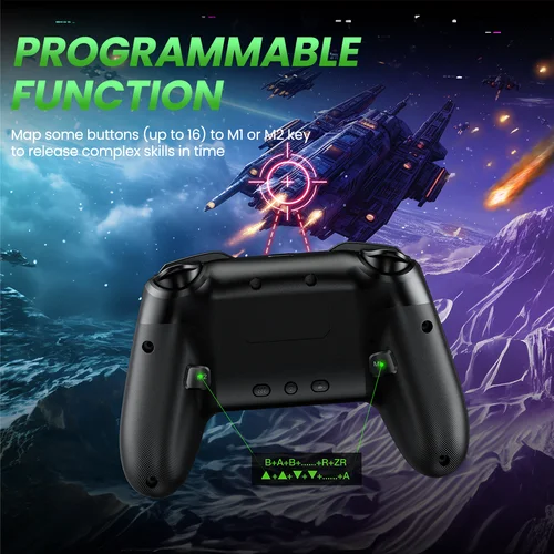 Imagen 2 del producto El controlador del interruptor es compatible con Switch / Switch Light / Switch OLED / Windows / Ios / android, y RGB Lightning puede programar 1000 Mah wires.