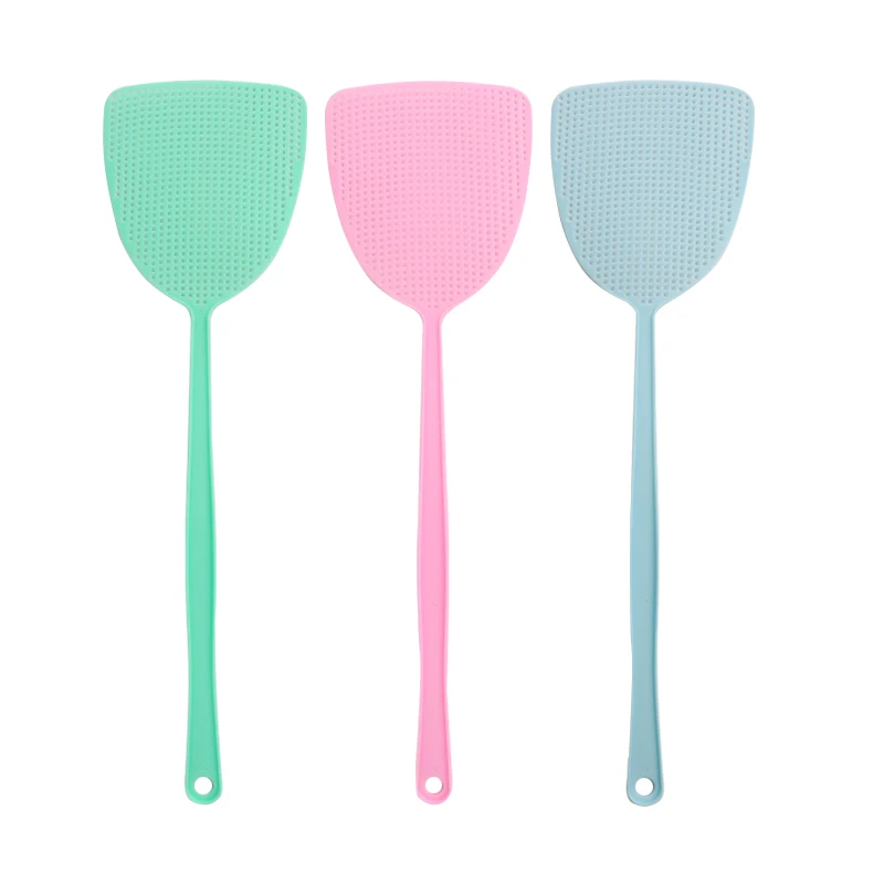 6 Pcs Swatter Long Handle Thickened Plastic Indoor Home Racket Flies Summer Manual Mosquito Killer Racket