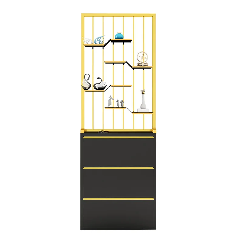 Screen entrance shoe cabinet integrated household door entrance entrance facing door living room light luxury high-end partition