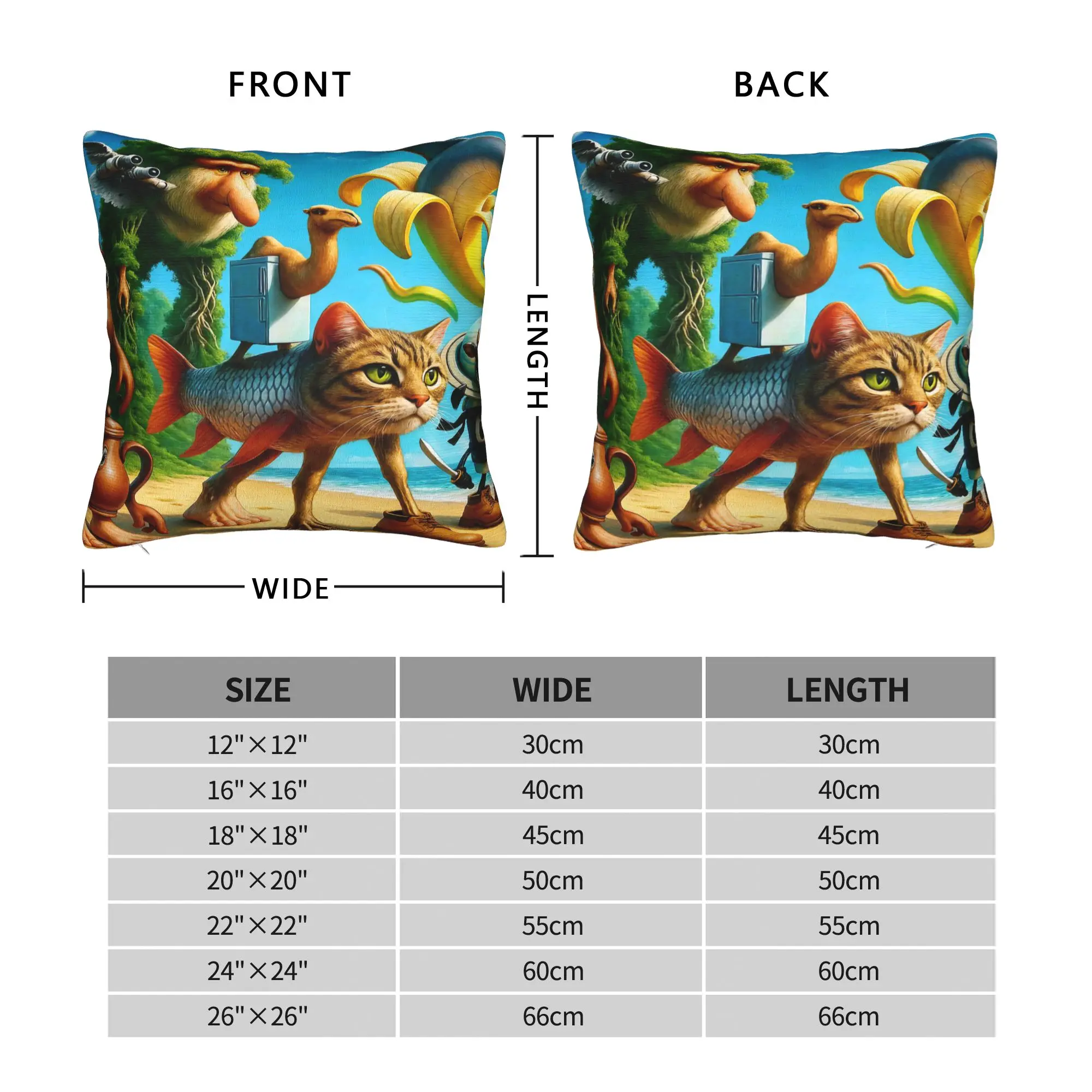 Pillow Case Italian Brainrot Graphic  Pillow Cover For Chair Sofa Home Decor Fashion Pillowcases