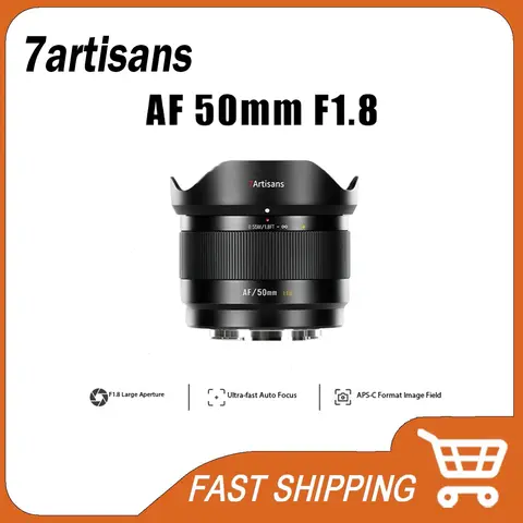 7artisans AF 50mm F1.8 APS-C AutoFocus Large Aperture Prime Lens LITE Series for Sony E A6700 Fuji XF XT-5XT-50