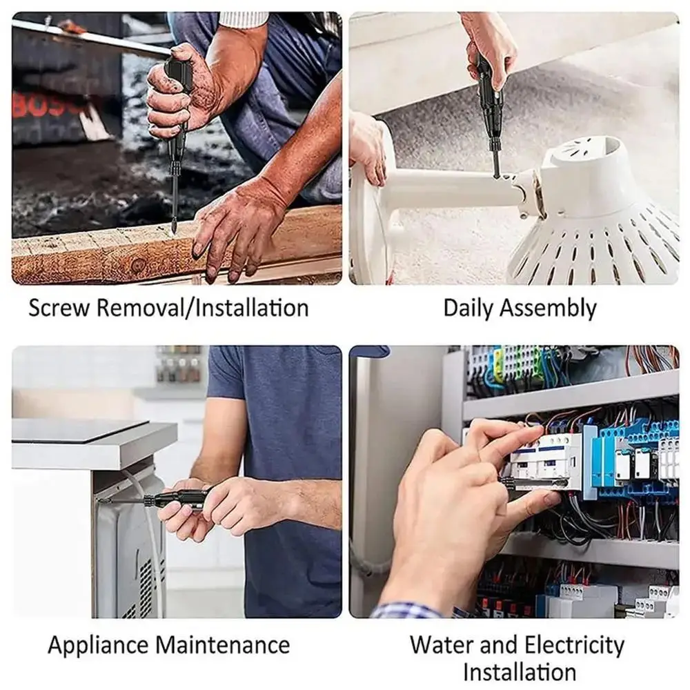 

Anti-Slip Handle Cordless Screwdriver Chrome Vanadium Steel LED Lights Electric Screwdriver Set Durable Construction