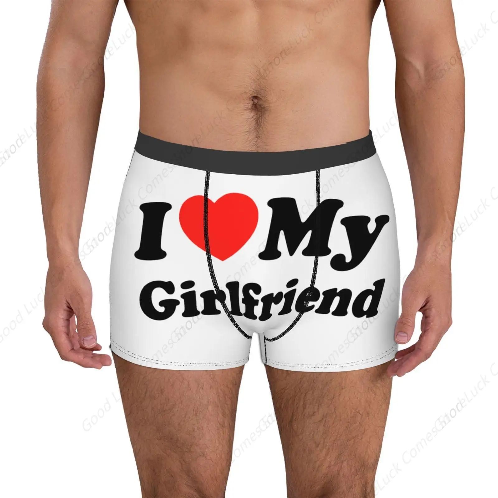 I love my GF girlfriend Boxers For Mens Underwear I Heart my GF girlfriend Boxer Briefs White Funny For Valentines Day