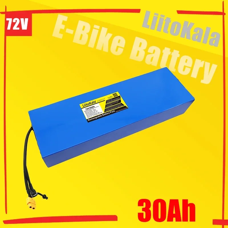 LiitoKala 72V 30Ah 21700 lithium battery pack 20S6P 84V electric bicycle scooter motorcycle BMS high power battery + 5A charger