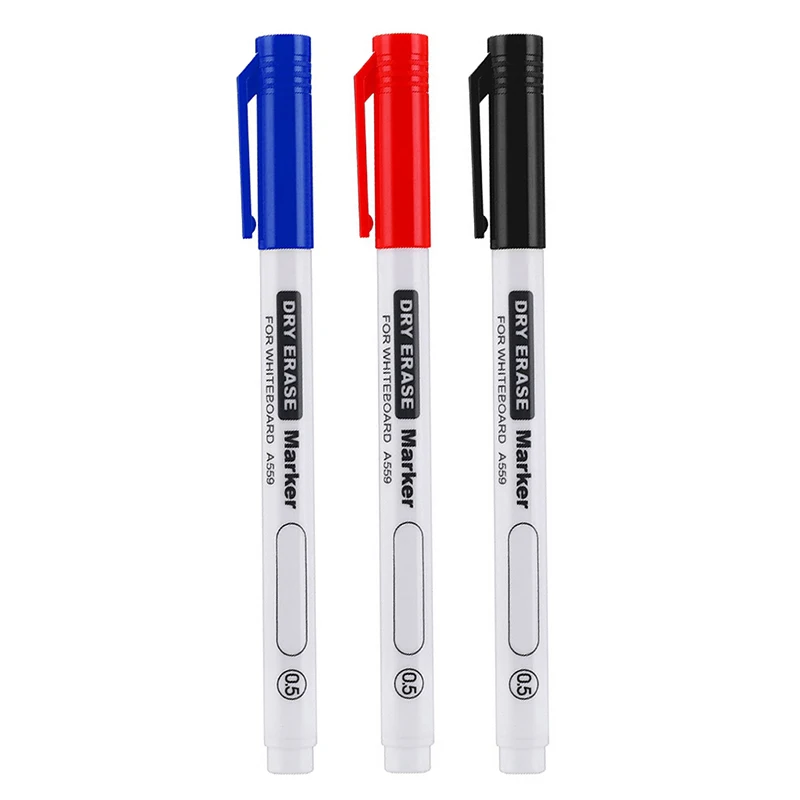 1Pc Erasable Whiteboard Pen Very Fine 0.5MM Dry Erasing Pen Office Examination Water-based Marker