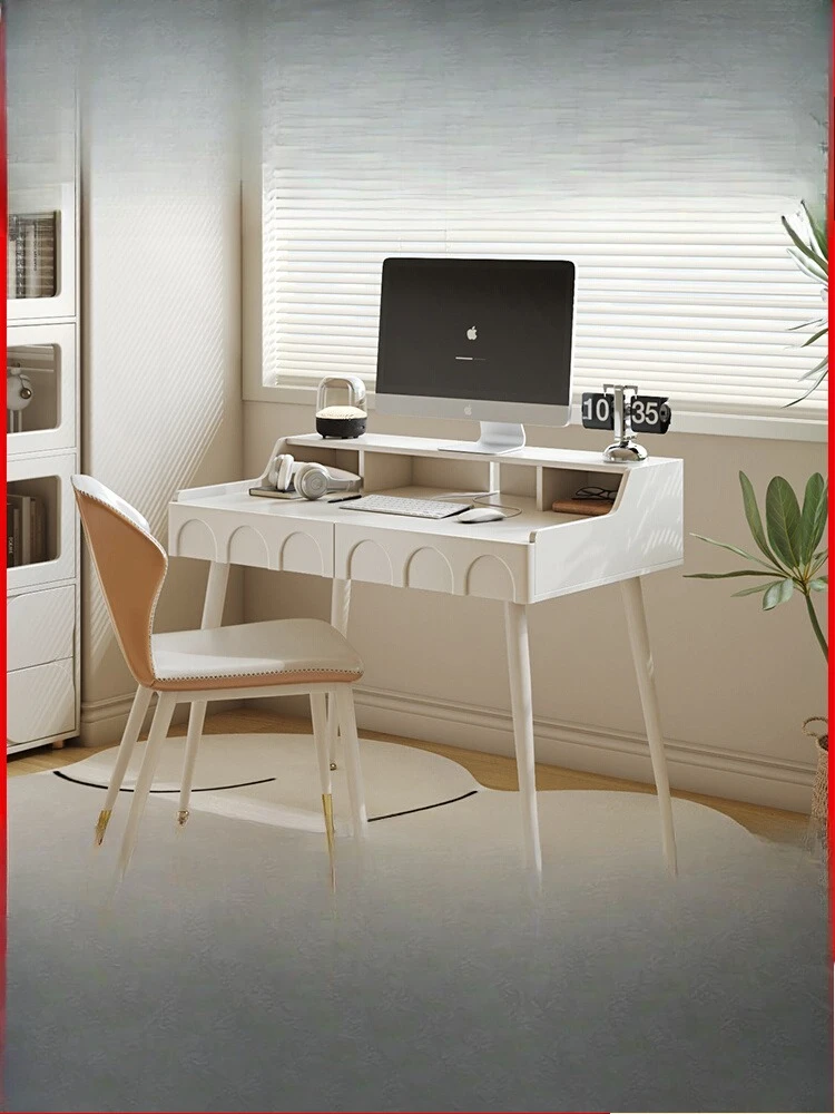 

Yangying computer desk cream style table office desk girls bedroom bedside home Internet celebrity light luxury modern simplicit