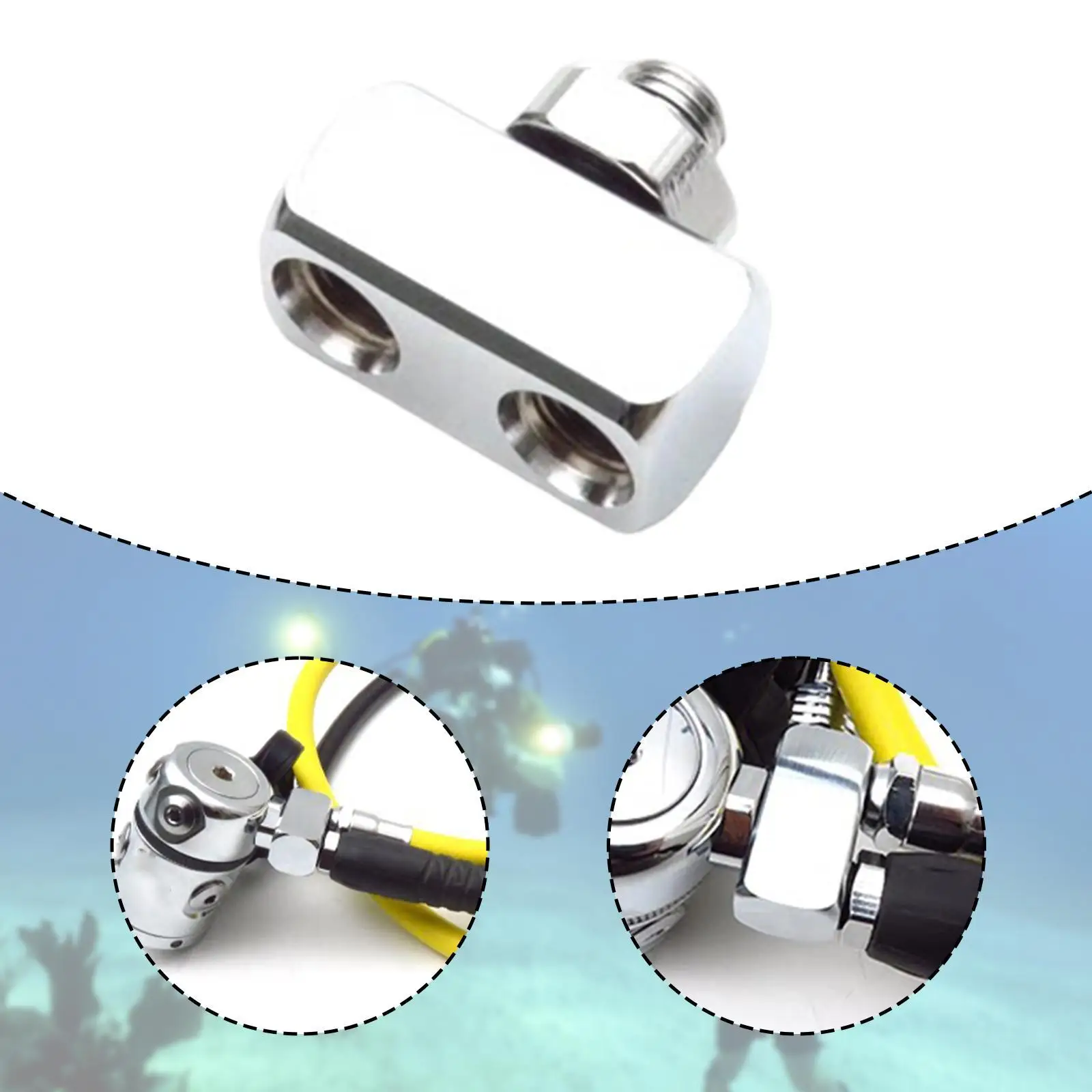 Scuba Diver Gear Regulator Adapter 38-24 Thread Female to Male Hose Splitter for Diving Equipment Pro