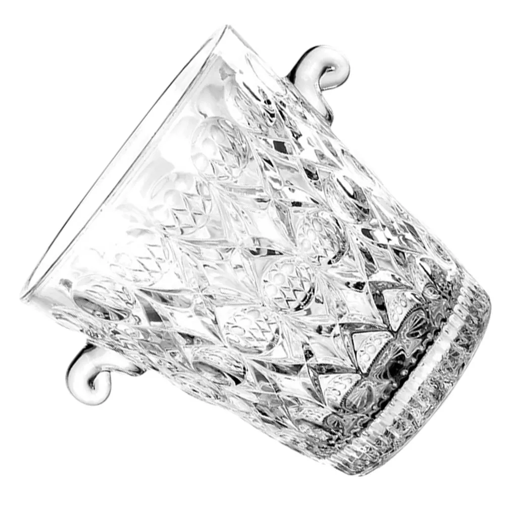 Glass Ice Bucket Smooth Clear Wine Cooler Party Beverage Tub Glass Storage Holder Perfect for Bar Cafe Party Beverage Tub