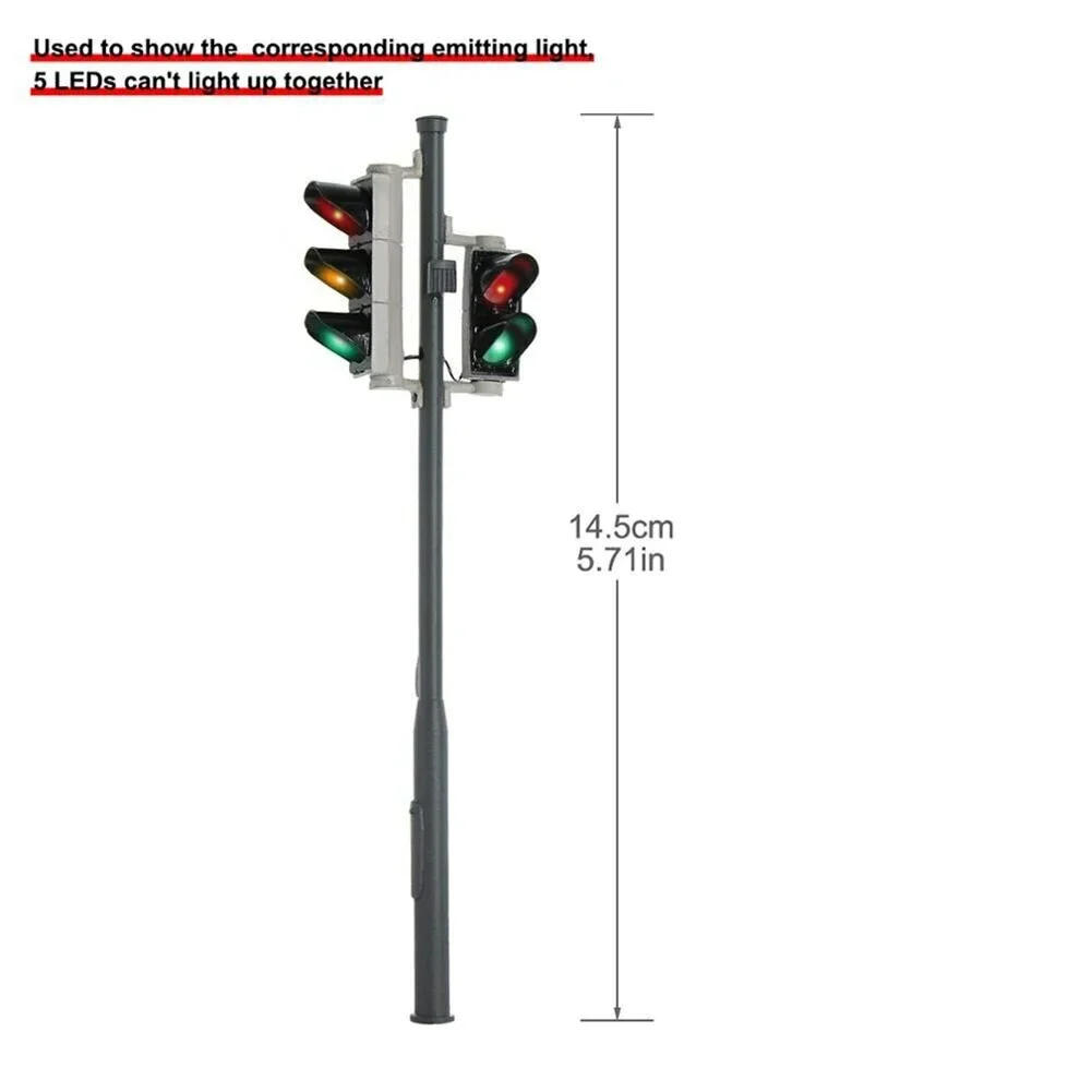 Railway Train Traffic Light Model Singal Lamp Diorama Illuminated Lamppost Layout Sand Table Garden Decoration 3pcs/Lot