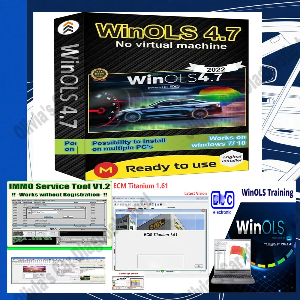 

Winols 4.7 obd2 scanner + ECM TITANIUM 1.61 ECU Programming Car accessories Software+ 2021 Damos Files+ Immo Service Tool V1.2