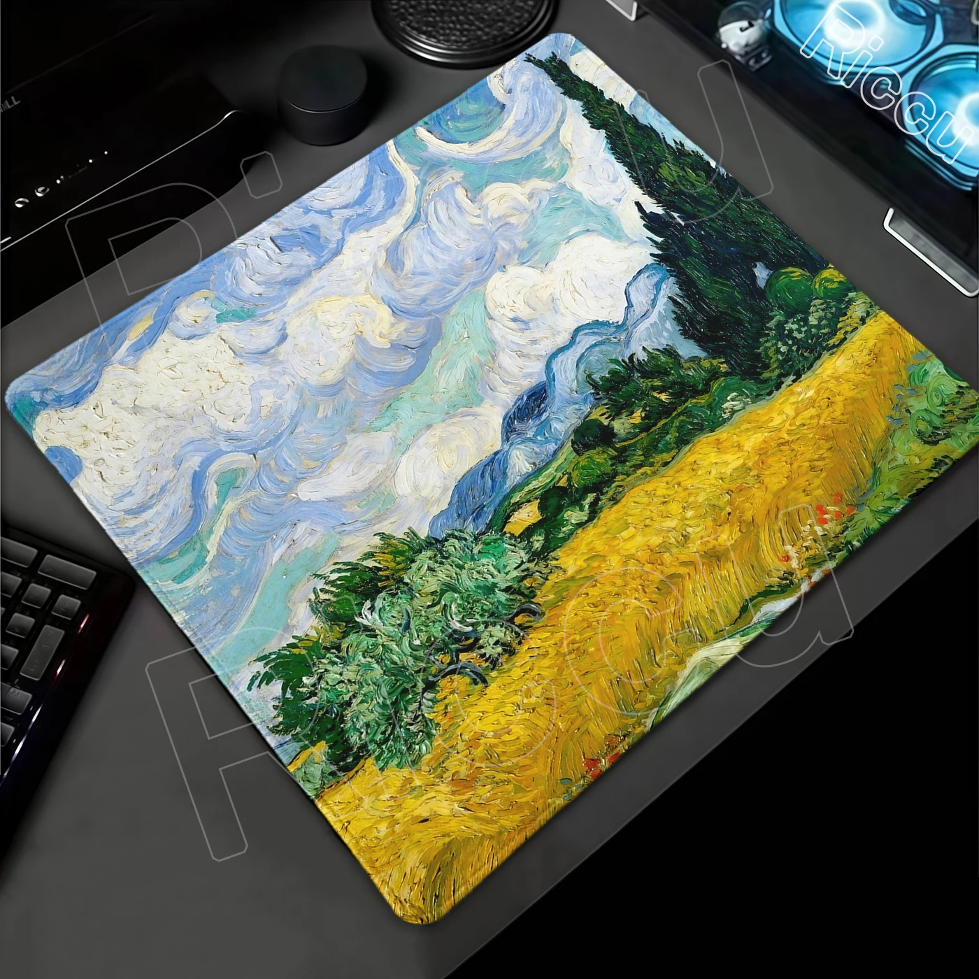 Van Gogh Small Size Mouse Pads Cartoon Anti-slip Mats PC Gamer Cabinet Mechanical Keyboard Deskmat Design Gaming Accessories Mat