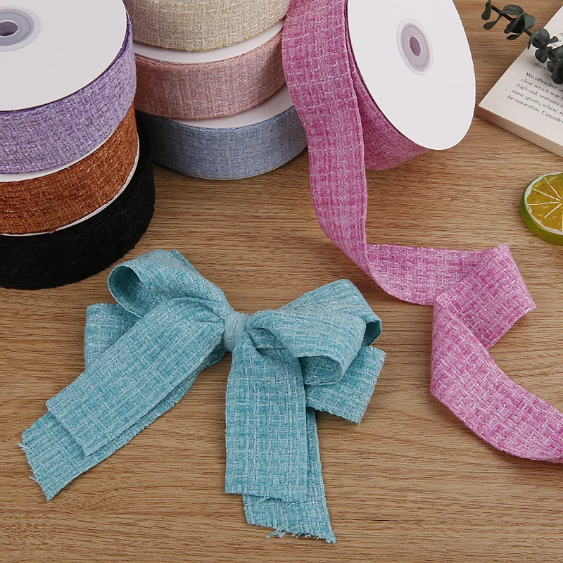 10 Yards 40MM Lattice Chenille Knit Ribbon Hair Bows DIY Crafts Handmade Accessories Sewing Supplies