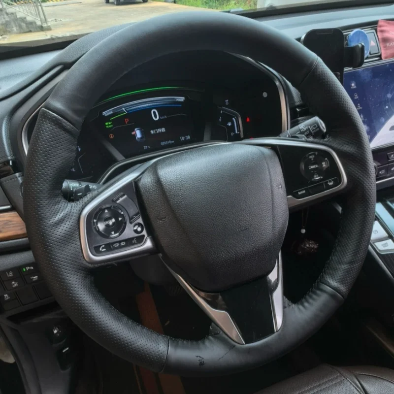 

Custom Hand-sewn Steering Wheel Cover Genuine Leather For Honda Civic 10 2016-2021 CR-V CRV 2017-2021 Clarity 2018-2021