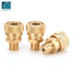 3pcs  M10 Thread Quick Disconnect Release Air Refilling Adapter Coupler Sockets NPT BSPP Copper Quick Connect Couplings Fittings