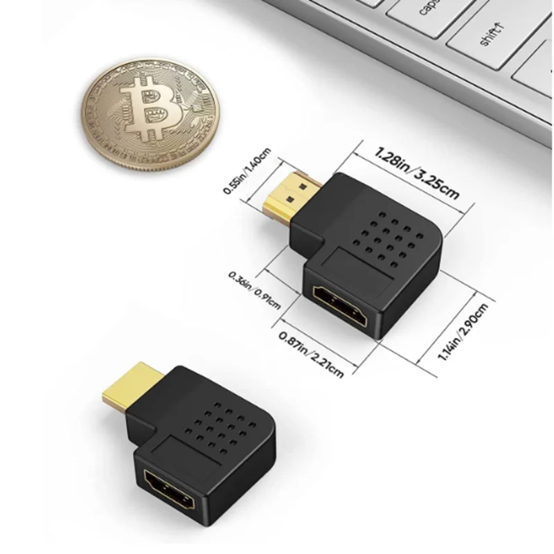 Male to Female Extender Converter HDMI-compatible Connector 90 270 Degree Adapter Video Cable Right Angle for HDTV TV 4K J17