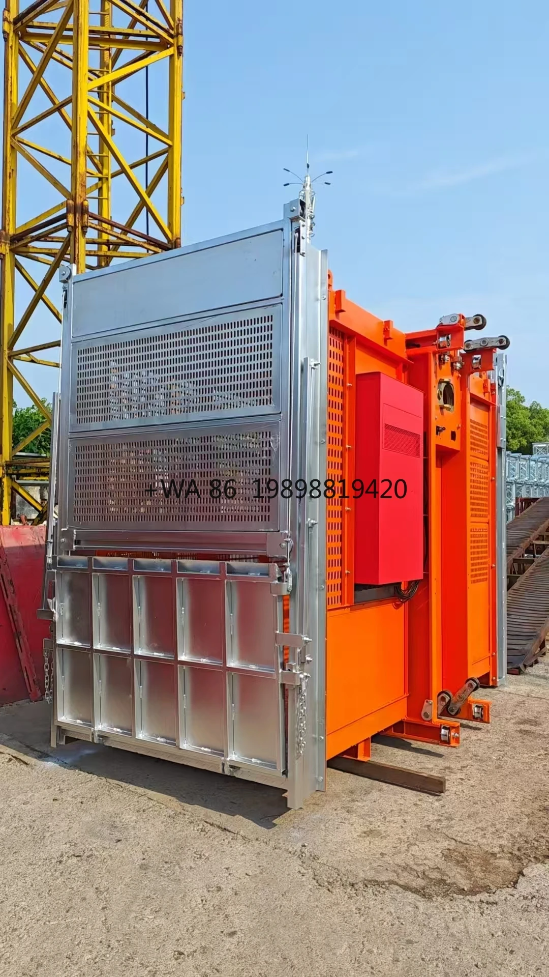 Hoist with Rack Pinion Gear Engine Gearbox Pump Motor-Building Lift Single Cage 2 Ton Construction