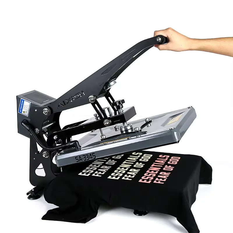 SA3345 Semi-Automatic Heat Press Machine Dual Aluminum Plate Heating U-Shaped Heating Tube T-Shirt Garment Transfer Printing