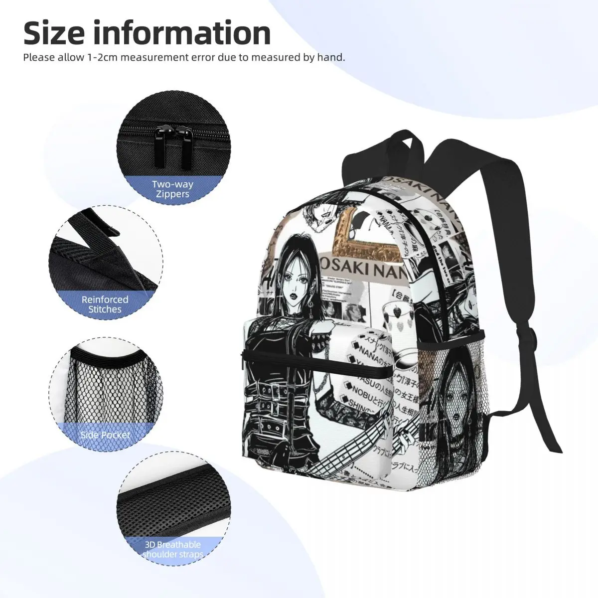 Студенческий рюкзак Манга Нана Осаки, школьная сумка, походный дорожный рюкзак для мальчиков и девочек, модная сумка для книг, сумки на плечо