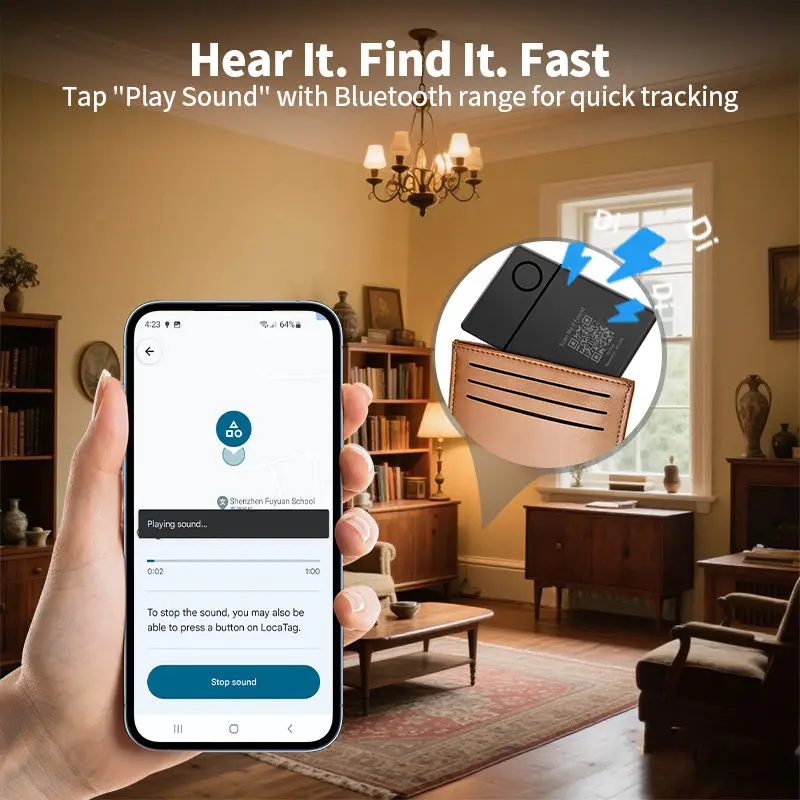 QR Code Anti-Lost GPS Tracker AI Wireless Charging Card Locator Android Finder Tag يعمل مع تطبيق Google لجهاز Pixel Sumsung