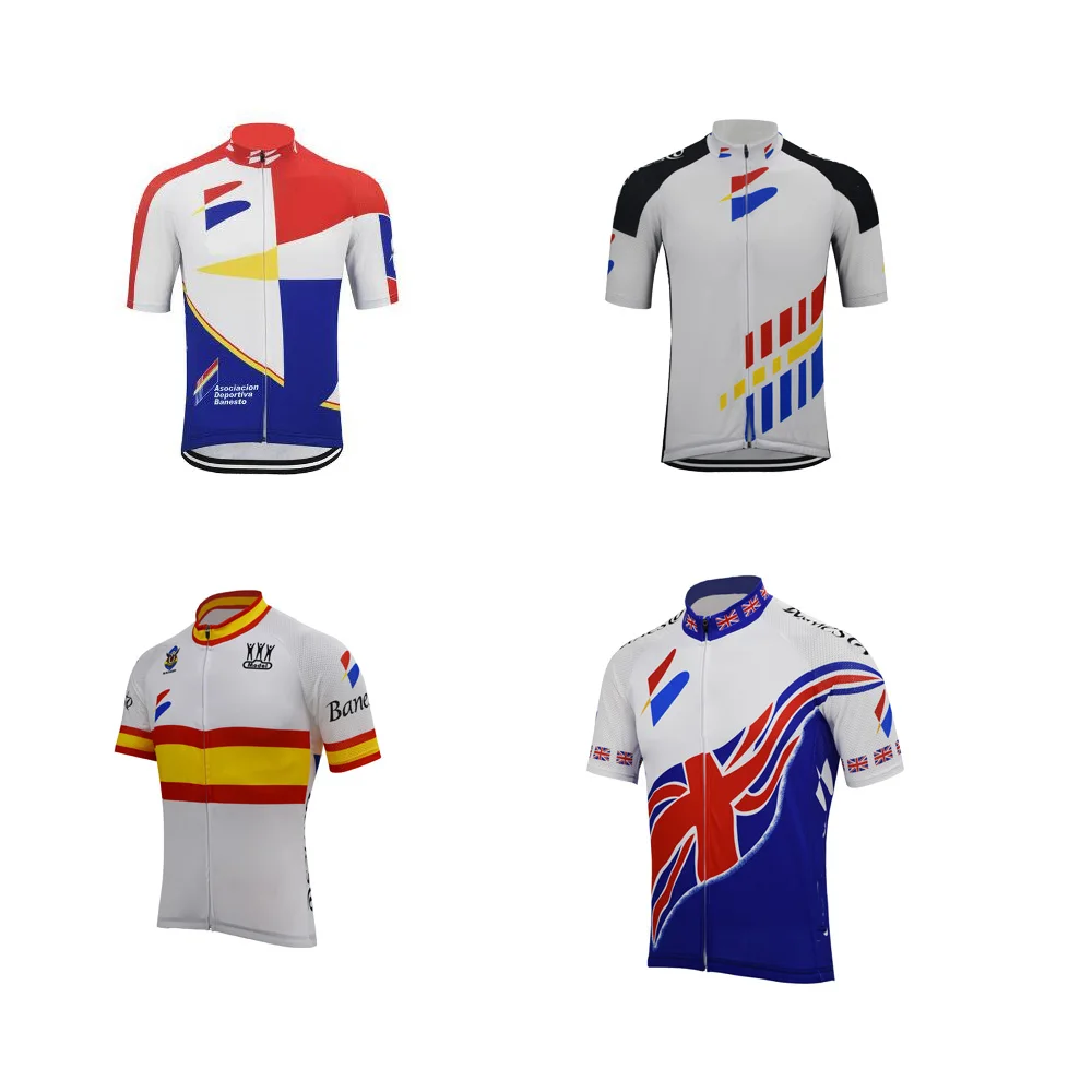 Retro Cycling Jersey Top Men Short Sleeve Summer Bike Shirt Road Wear Clothing