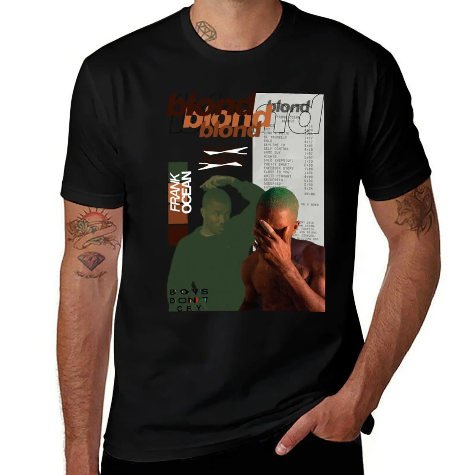 

blond - Frank Ocean T-Shirt Luxury man funny shirt cotton anime slim fit t shirts for men