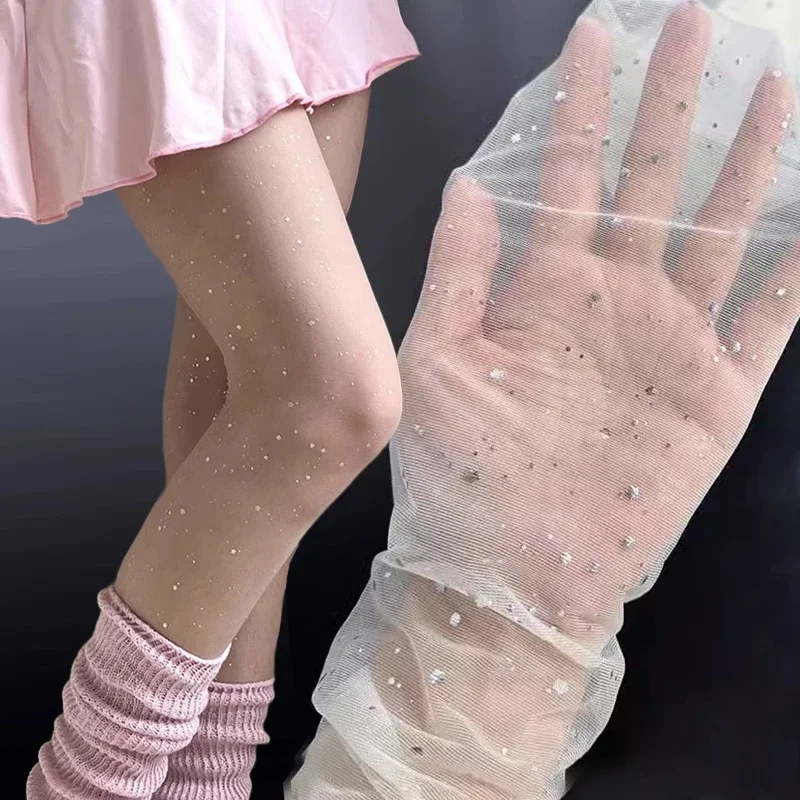 Bling Strass Strumpfhosen Frauen Sexy Diamant Fishnet Lange Socke Atmungsaktive Ultradünne Seidenstrumpf Mädchen Anti Snag Glänzende Strumpfhosen