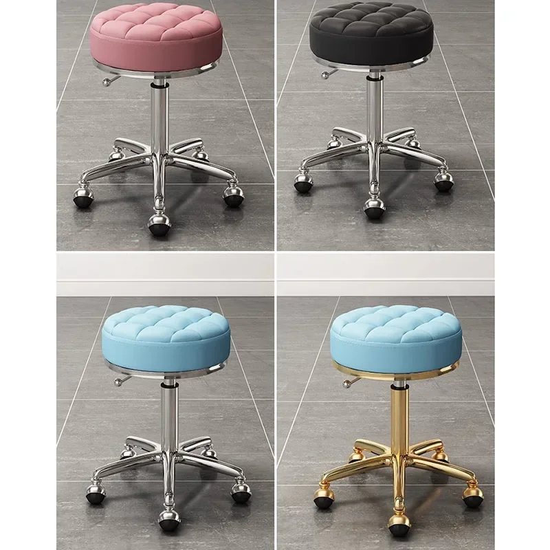 Nail Beauty Salon Furniture Professional Aesthetic Chair Swivel Rolling Stool Barten Hairstyle Hair Chairs Bar Pedicure Sillas