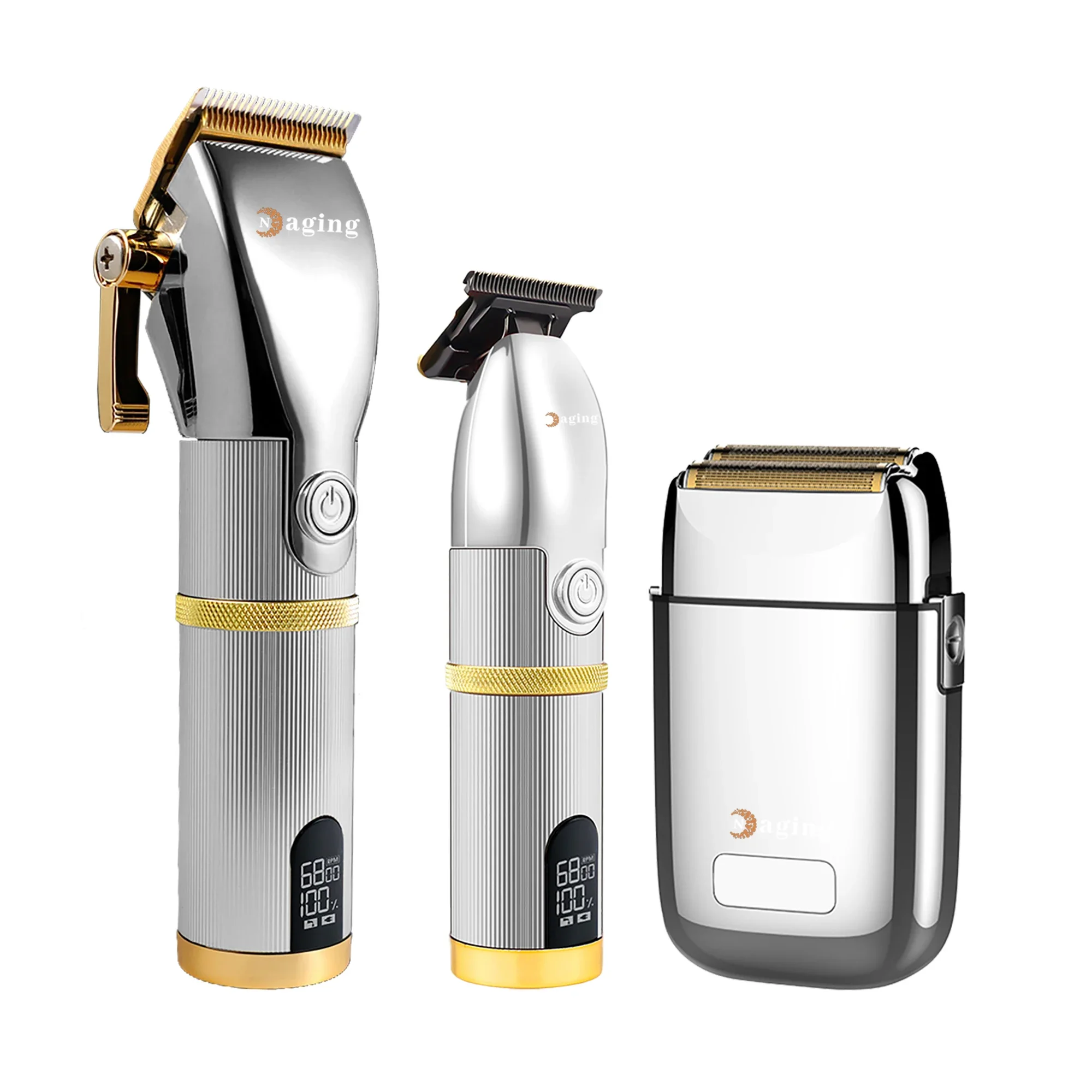 new liss low MOQ high quality print your logo  gold rechargeable cordless good quality hair trimmer clipper