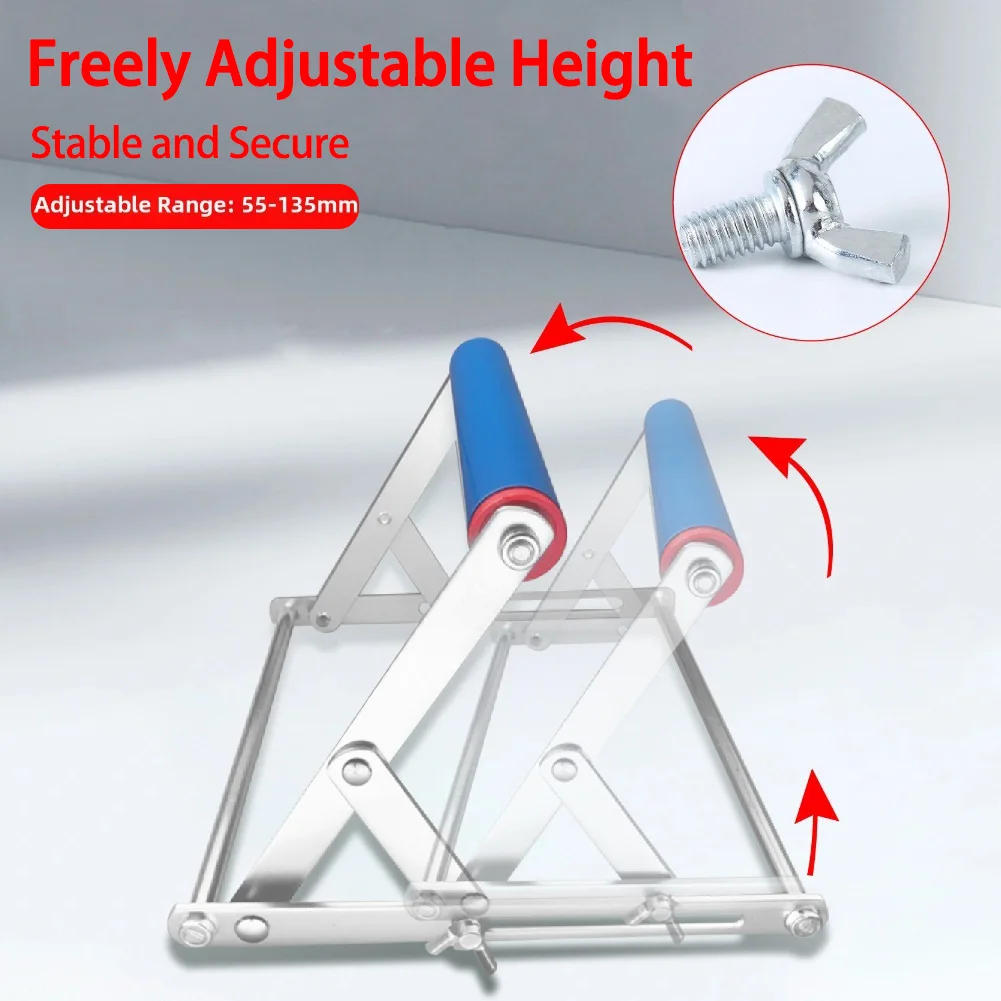 Adjustable Metal Support Frame Folding Roller Stand For Cutting Machine Portable Alloy Height Tool For Woodworking Workshop Equi